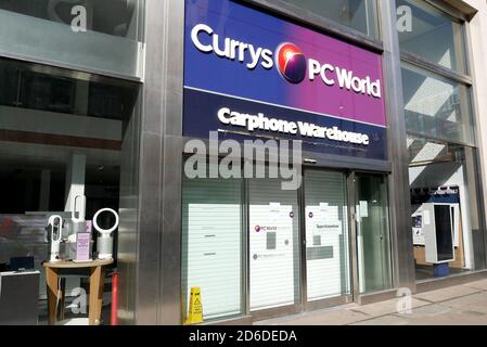 A closed Currys PC World store the day after Prime Minister Boris