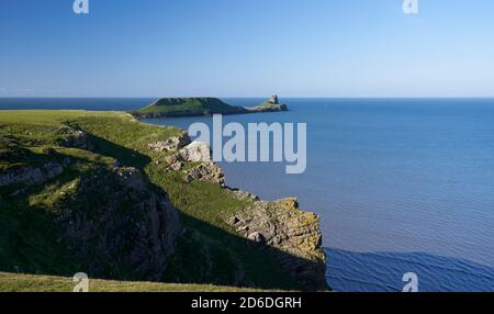 Worm's Head, Gower Peninsula, Swansea, Wales Stock Photo