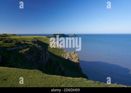 Worm's Head, Gower Peninsula, Swansea, Wales Stock Photo