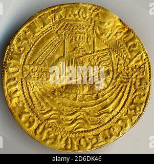 Quarter Noble of Edward III (r. 1327-77), British, 1327-77. Stock Photo