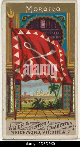 Morocco, from Flags of All Nations, Series 1 (N9) for Allen & Ginter Cigarettes  Brands, 1887 Stock Photo