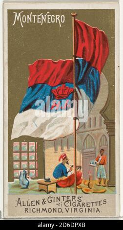 Montenegro, from Flags of All Nations, Series 2 (N10) for Allen &  Ginter Cigarettes Brands, 1890 Stock Photo
