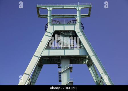 Bochum, Germany. Industrial heritage of Ruhr region. Former coal mine, currently German Mining Museum. Stock Photo