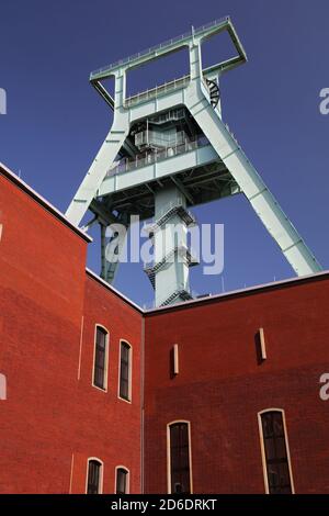 Bochum, Germany. Industrial heritage of Ruhr region. Former coal mine, currently German Mining Museum. Stock Photo