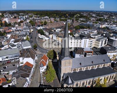 Moenchengladbach city in Germany. Aerial view of Alter Markt old town square. Stock Photo