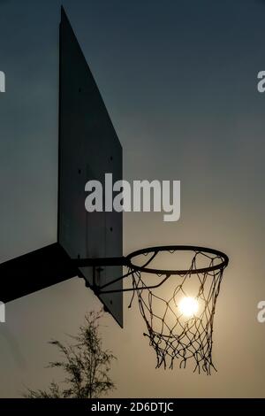 basketball hoop and net, digital photo picture as a background Stock Photo