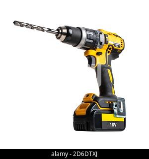 professional cordless impact drill isolated on white background. Stock Photo