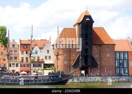 Crane gate at the port of Gdansk, Poland Stock Photo
