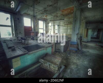 Lost Place, old abandoned laboratory Stock Photo