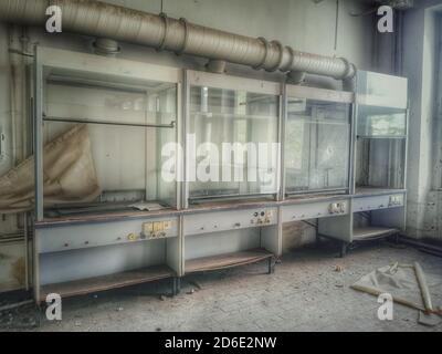 Lost Place, old abandoned laboratory Stock Photo