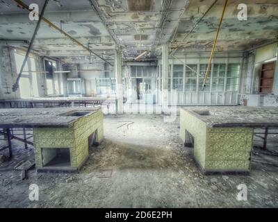 Lost Place, old abandoned laboratory Stock Photo