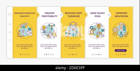 Gender diversity policy benefits onboarding vector template Stock Vector