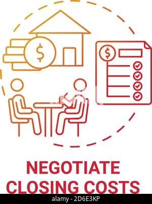 Negotiate closing costs concept icon Stock Vector