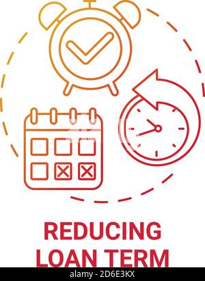 Reducing loan term concept icon Stock Vector