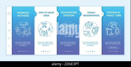 Changing gender roles onboarding vector template Stock Vector