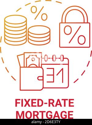 Fixed-rate mortgage concept icon Stock Vector