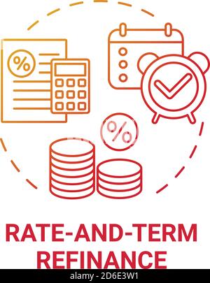 Rate-and-term refinance concept icon Stock Vector