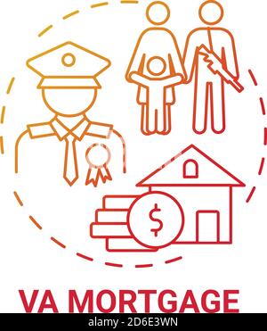 VA mortgage concept icon Stock Vector