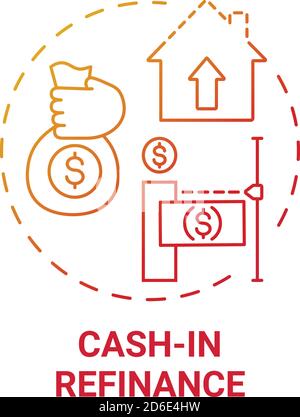Cash-in refinance concept icon Stock Vector