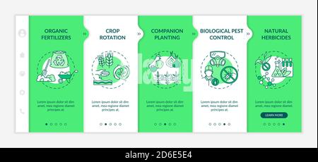 Organic farming principles onboarding vector template Stock Vector