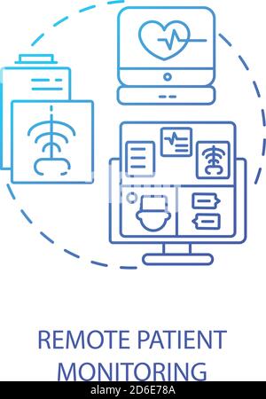 Remote patient monitoring blue gradient concept icon Stock Vector Image ...