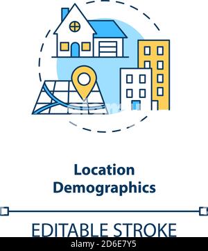 Location demographics concept icon Stock Vector