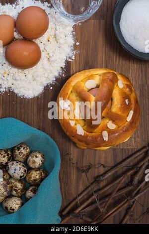 Traditional Portuguese Easter cake, Folar da Páscoa Stock Photo