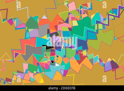 Geometric formation mosaic, tessellation design element, background, texture and pattern. Patchwork graphics Stock Vector