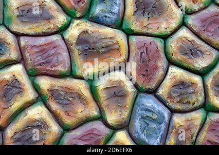 Stone texture tile background patchwork multicolored Stock Photo