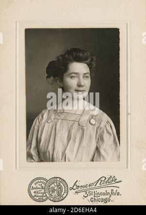 Portrait of Agnes Nestor as a young woman, Chicago, Illinois. Stock Photo