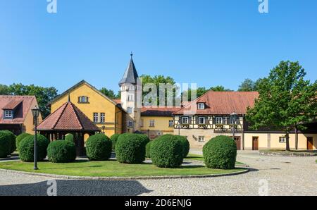 Germany, Bavaria, Rödental - Oeslau, the Oeslau domain is the historical core of Oeslau. The domain, first mentioned in 1162, is located on the medieval trade route from south to north near the former ford through the river Röden. Stock Photo