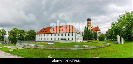 Prince-Bishop's Palace and Parish Church of St Martin in Marktoberdorf Stock Photo