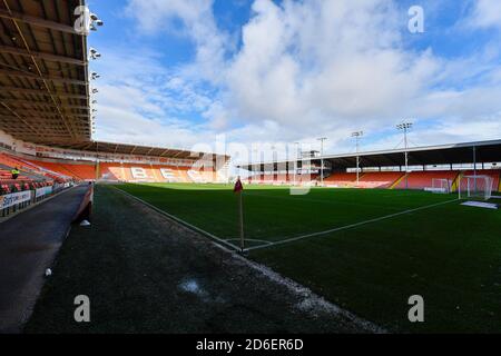 A general view of Bloomfield Road, the home of Blackpool Stock Photo