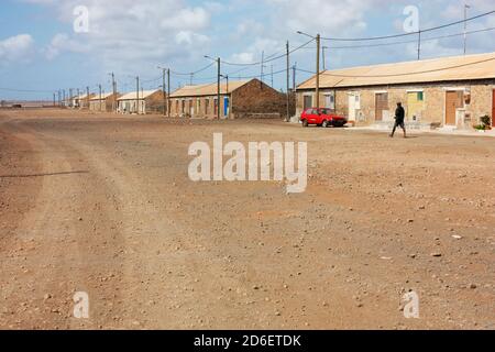 A row of houses in the desert in Cape Verde Sal island Stock