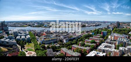 View of Landungbrücken, Hamburg, Germany Stock Photo