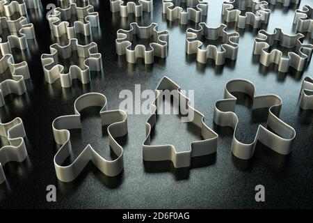 Christmas In Times Of Corona Concept A Corona Style Cookie Cutter Within Star Shaped Cookie Cutters On A Countertop Web Banner Stay Alert Stock Photo Alamy