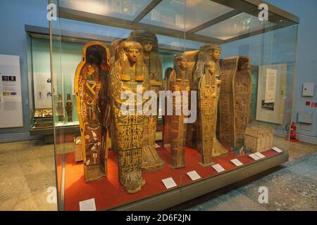 Interior and exhibits from different parts of the famous British Museum, London, England, United Kingdom. Stock Photo