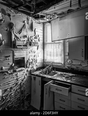 Abandoned kitchen inside the Old Joliet Prison on Collins Street in Joliet, Illinois Stock Photo