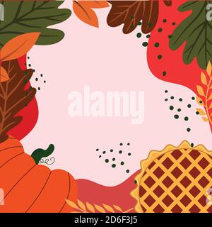 Thanksgiving instagram posts in flat design Stock Vector