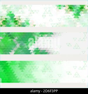 green abstract banner triangle background header nature polygons lime templates set of abstract vector green banner with triangle background template Stock Vector