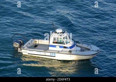 Jamaica Marine Division Police Boat in Falmouth, Jamaica. Stock Photo