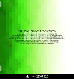 Green abstract square pixel mosaic background Stock Vector