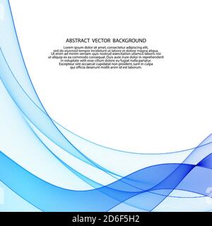 Abstract stylish blue wave background Stock Vector