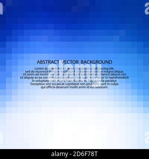 Blue abstract square pixel mosaic background Stock Vector