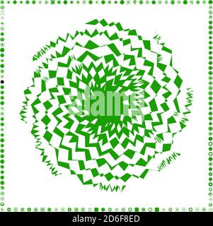 Green, organic-angular geometric generative art shapes, abstract vector illustration Stock Vector