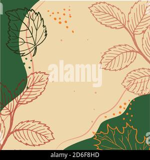 Autumn design backgrounds for social media banner with fluid wave shape. Square background with autumn theme. Stock Vector