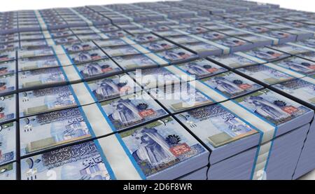 3D illustration of Jordanian dinar bills stacks background Stock Photo