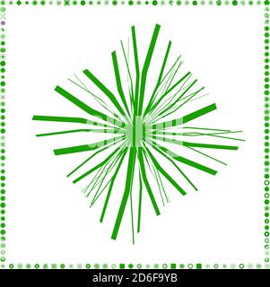 Green, organic-angular geometric generative art shapes, abstract vector illustration Stock Vector