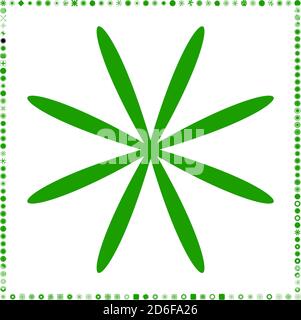 Green, organic-angular geometric generative art shapes, abstract vector illustration Stock Vector