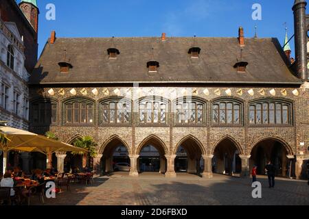 Town hall in the evening light, market square, Lübeck, Schleswig-Holstein, Germany, Europe Stock Photo